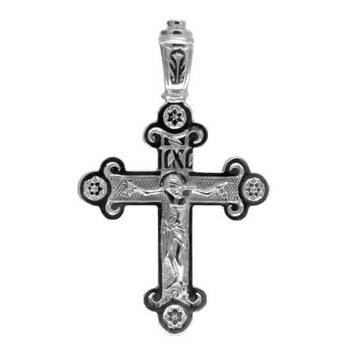 Крест православный из серебра «Спаси и сохрани» (арт. 13111-721)