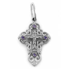 Православный женский крестик из серебра 13111-729