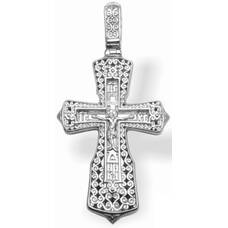 Крест православный серебряный мужской 13111-736