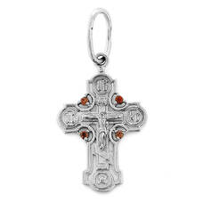 Серебряный православный крестик для женщины 13111-739