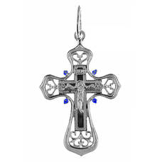 Женский православный крест из серебра 13111-741
