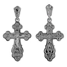 Православный женский крестик из серебра 13111-757