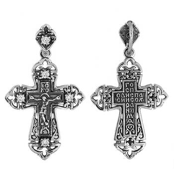 Крестик православный серебряный «Спаси и сохрани» (арт. 13111-760)