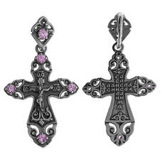 Крест православный серебряный мужской 13111-763