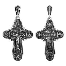 Серебряный православный крест для мужчины 13111-781