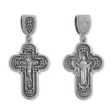 Крест православный серебряный мужской 13111-827