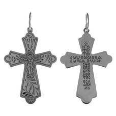 Крест нательный серебряный «Кресту твоему поклоняемся, Владыко» (арт. 13111-866)