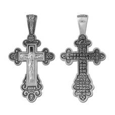 Мужской православный крест из серебра 13111-92