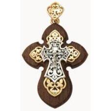 Серебряный православный крест для мужчины 13111-977