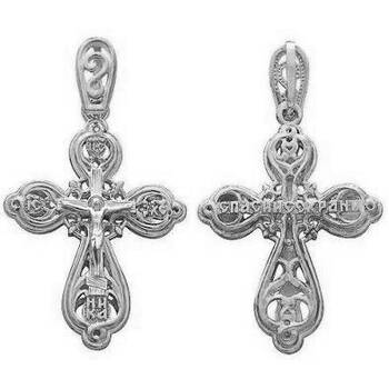 Крест православный серебряный «Спаси и сохрани» (арт. 13111-983)