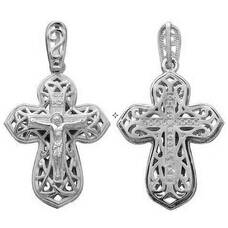 Женский православный крест из серебра 13111-985