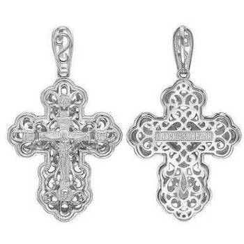 Крестик православный серебряный «Спаси и сохрани» (арт. 13111-988)