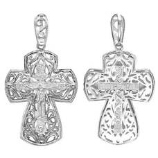 Крест православный серебряный «Спаси и сохрани» (арт. 13111-989)
