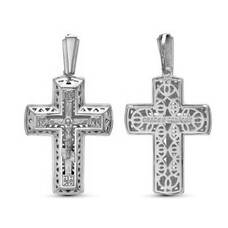 Крест православный серебряный мужской 13111-991