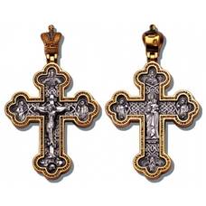Серебряный православный крест для мужчины 13112-110