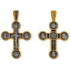 Христианский женский крестик из серебра 13112-112