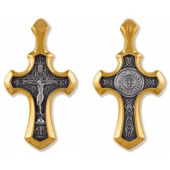 Крестик нательный серебряный (арт. 13112-115)