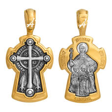 Православный женский крестик из серебра 13112-14
