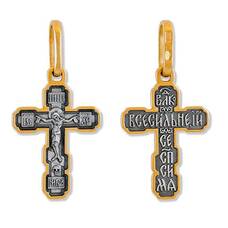 Православный женский крестик из серебра 13112-142