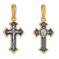 Крест православный серебряный мужской 13112-145