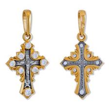 Женский православный крест из серебра 13112-150