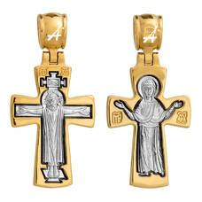 Крестик православный серебряный «Богородица (Оранта)» (арт. 13112-16)