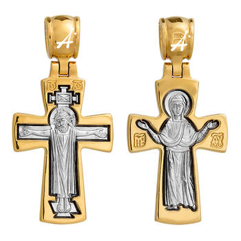 Крестик православный серебряный «Богородица (Оранта)» (арт. 13112-16)