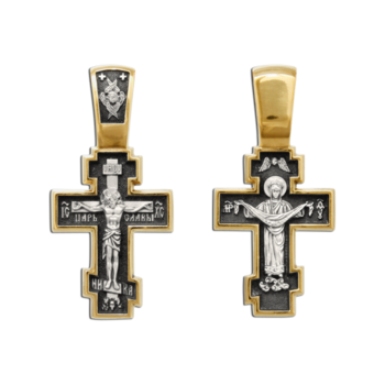 Крест православный серебро «Богородица (Покрова)» (арт. 13112-162)