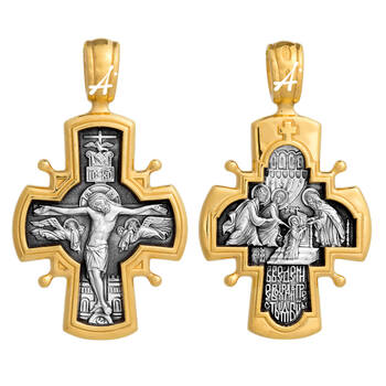 Крест из серебра «Богородица Введение во храм» (арт. 13112-18)