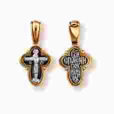 Христианский женский крестик из серебра 13112-184