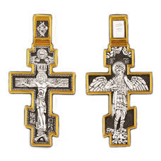 Христианский женский крестик из серебра 13112-191