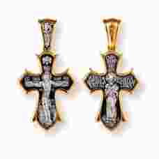 Крестик из серебра «Николай ЧудотворецОтче Николае, моли Христа Бога спастися душами наш» (арт. 13112-199)