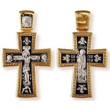 Крест православный серебряный мужской 13112-201