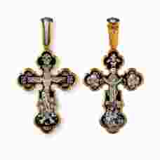 Крест из серебра «Георгий Победоносец, Богородица (Покрова)» (арт. 13112-202)