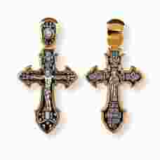 Христианский женский крестик из серебра 13112-209