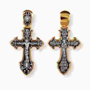 Крест нательный серебряный «Сергий РадонежскийКресту твоему поклоняемся, Владыко» (арт. 13112-209)