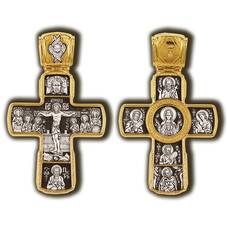 Крест православный серебряный мужской 13112-210