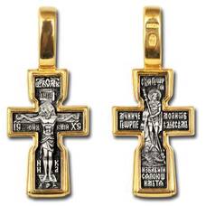 Христианский женский крестик из серебра 13112-219