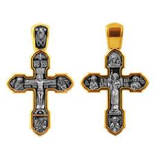 Крест православный серебряный «Ангел-Хранитель, Богородица (Казанская)» (арт. 13112-229)