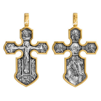 Крест нательный серебряный «Богородица (Казанская)» (арт. 13112-23)