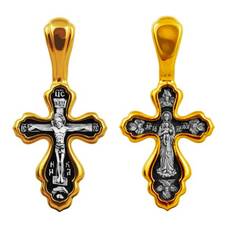 Серебряный православный крестик для женщины 13112-231