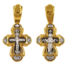 Женский православный крест из серебра 13112-243