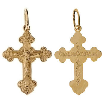 Крест православный из серебра «Спаси и сохрани» (арт. 13112-248)