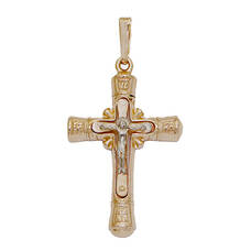 Серебряный православный крестик для женщины 13112-254