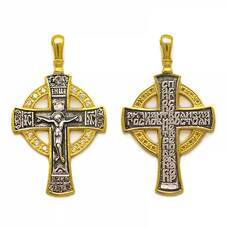 Православный женский крестик из серебра 13112-259