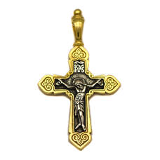 Женский православный крест из серебра 13112-264