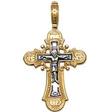 Крестик нательный серебряный «Да воскреснет Бог...» (арт. 13112-266)