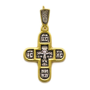 Крестик нательный серебряный (арт. 13112-268)
