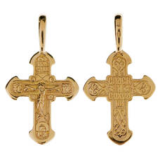 Крест православный серебряный «Спаси и сохрани» (арт. 13112-288)