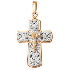Серебряный православный крест для мужчины 13112-296